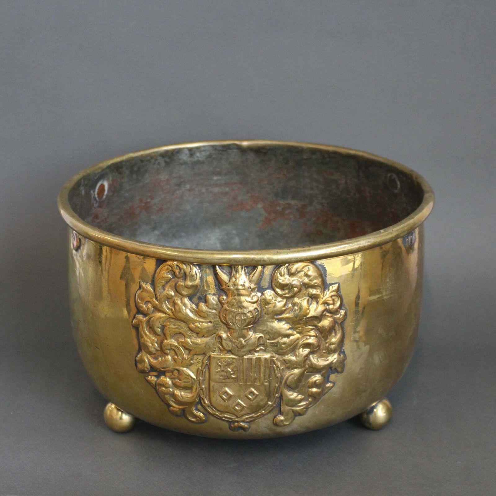 Antique French Brass Cachepot (Circa 1700s)