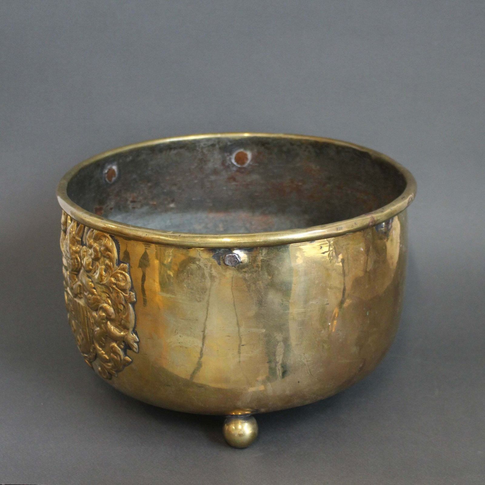 Antique French Brass Cachepot (Circa 1700s) photo furniture
