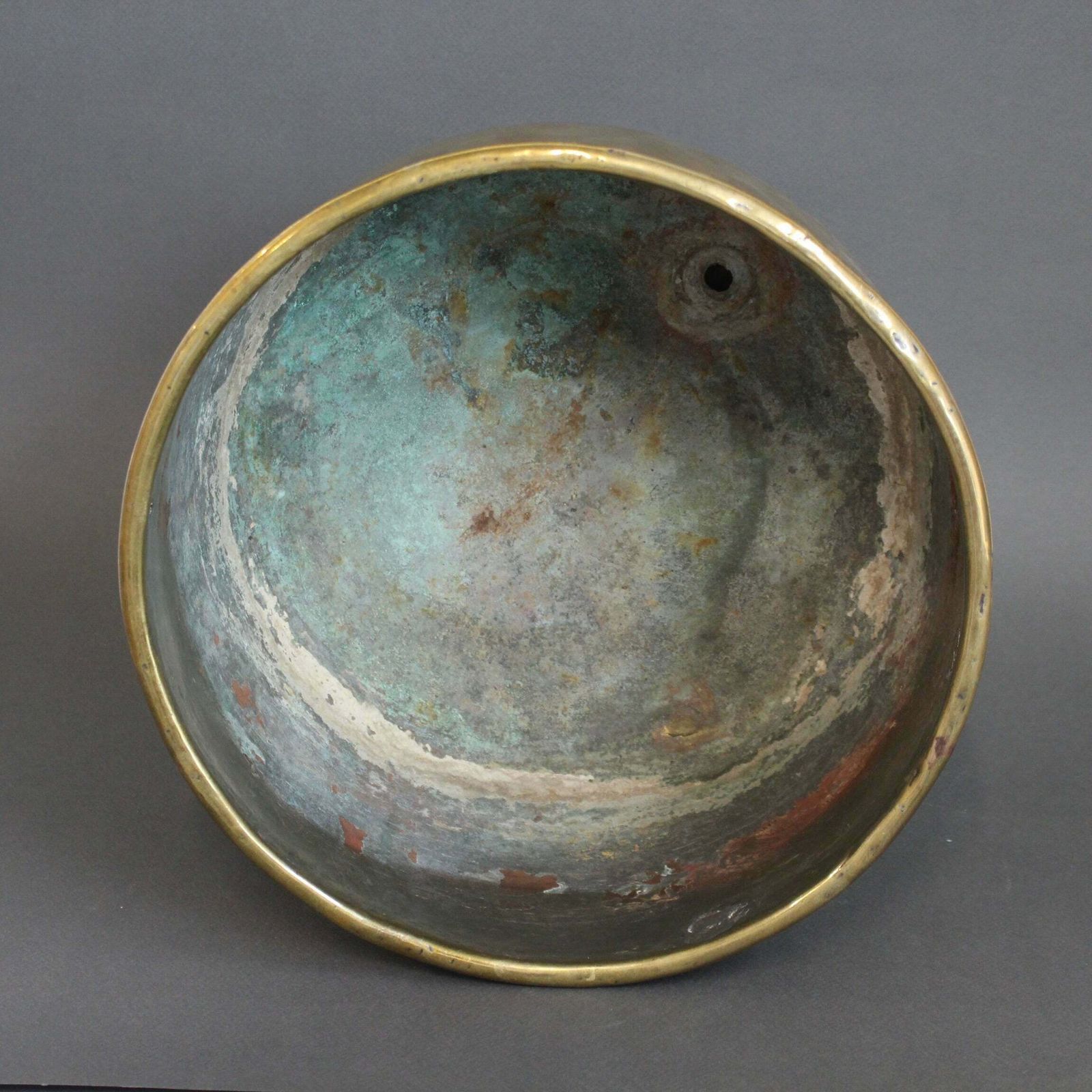 Antique French Brass Cachepot (Circa 1700s) photo Home Decor
