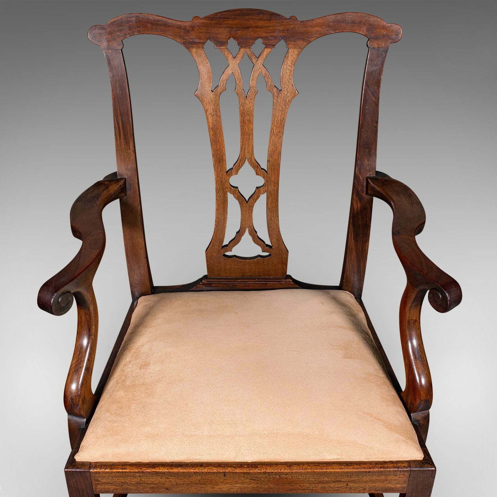 Pair Of Antique Morning Room Elbow Chairs, English, Chippendale Taste, Victorian photo buy