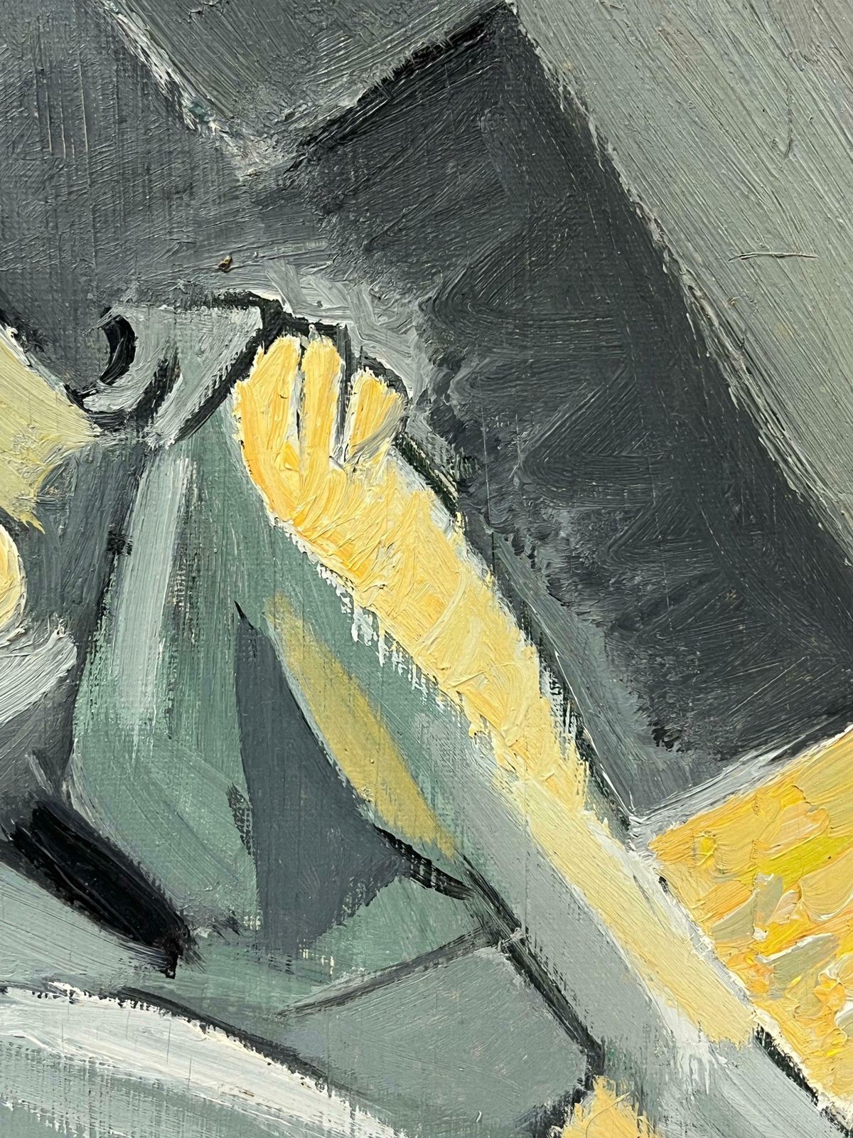 Therese Hummel Mid 20th C French Oil Cubist Nude Portrait Of A Blonde Woman In A Grey Interior1950 photo Art