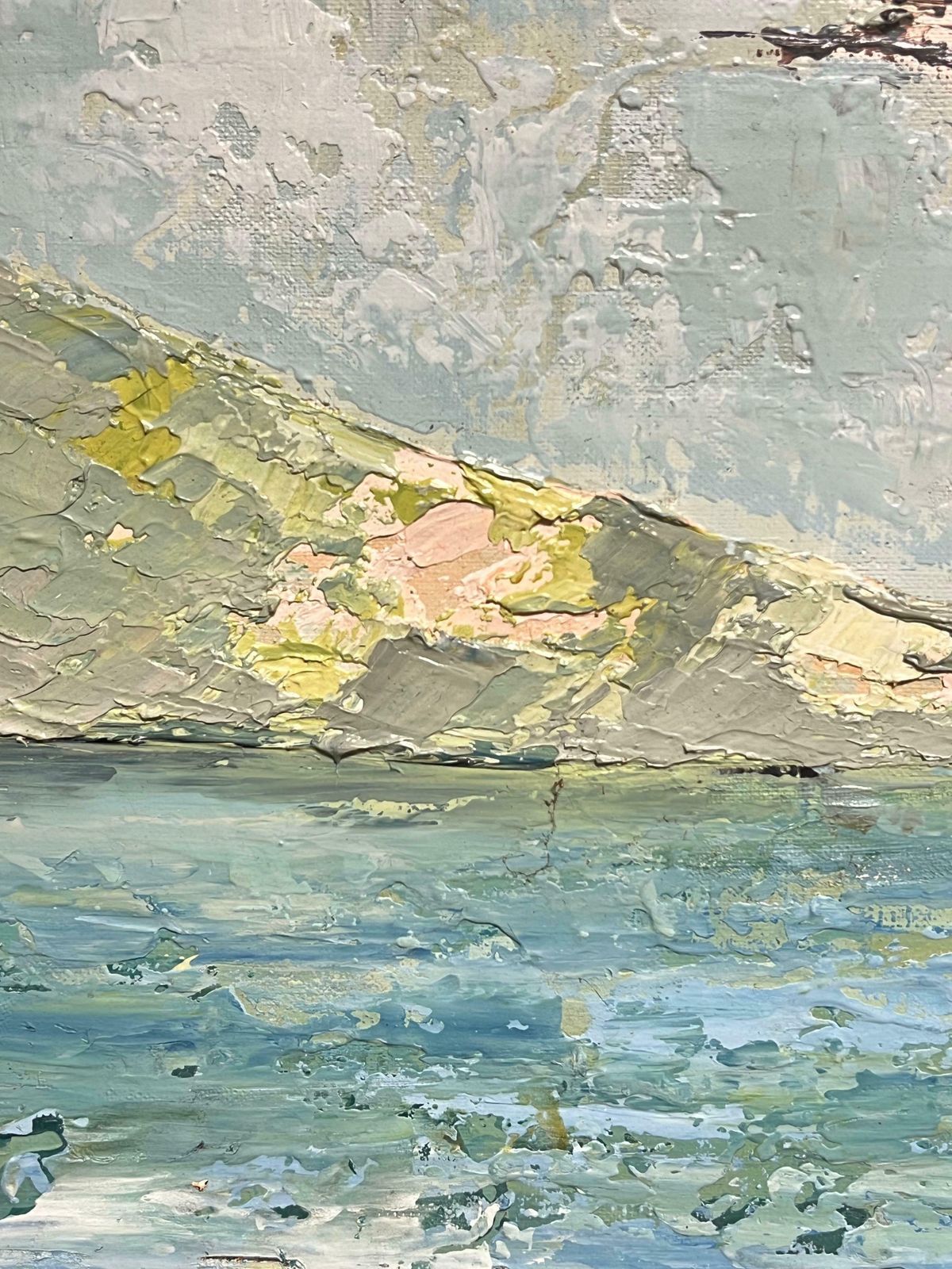 French Schoollarge 1970's French Post Impressionist Oil Painting Seagulls Flying In Air 1970's photo buy