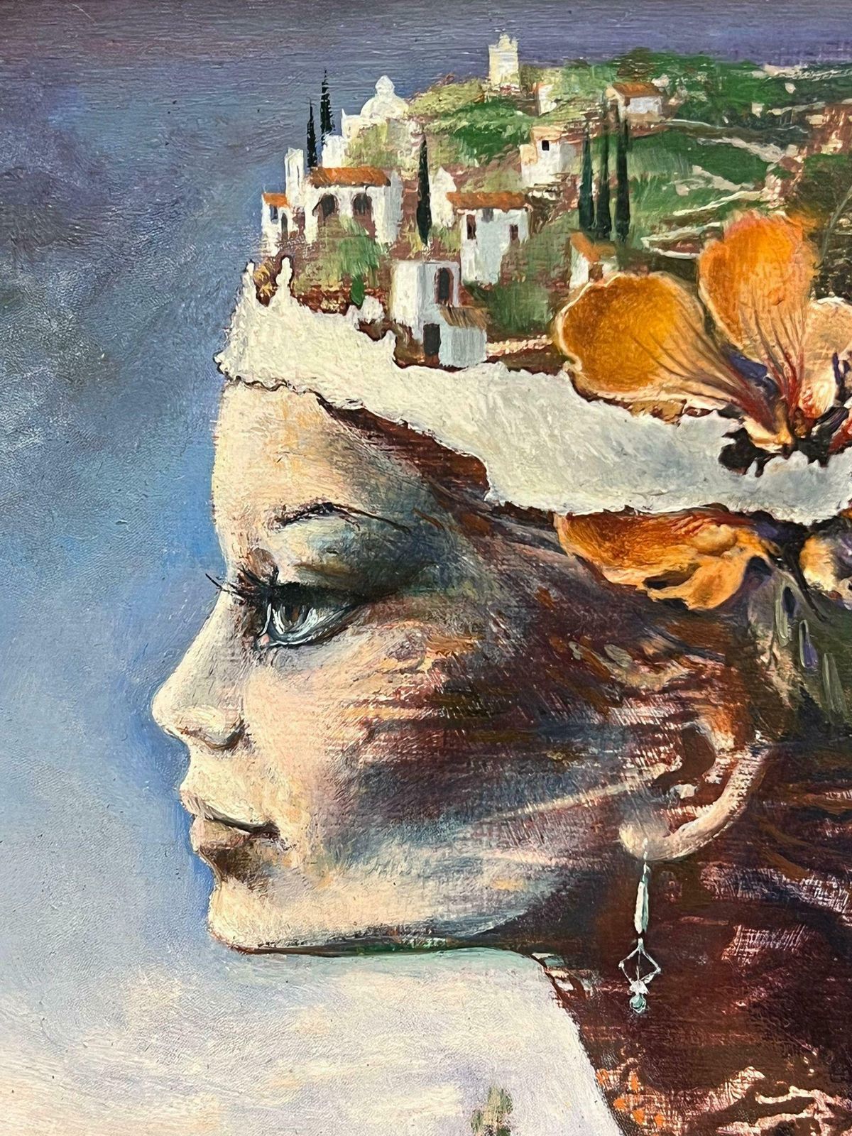 photo furniture French Surrealist20th Century French Surrealist Portrait Of Woman With Landscape Hair Signed Oil20th Century