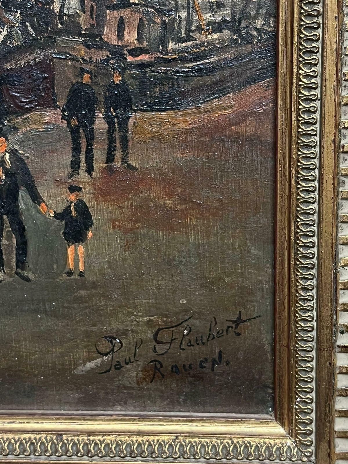Paul Flaubertview Of Early Rouen, France 20th Century Riverfront Scene With Steamboats20th Century photo vintage