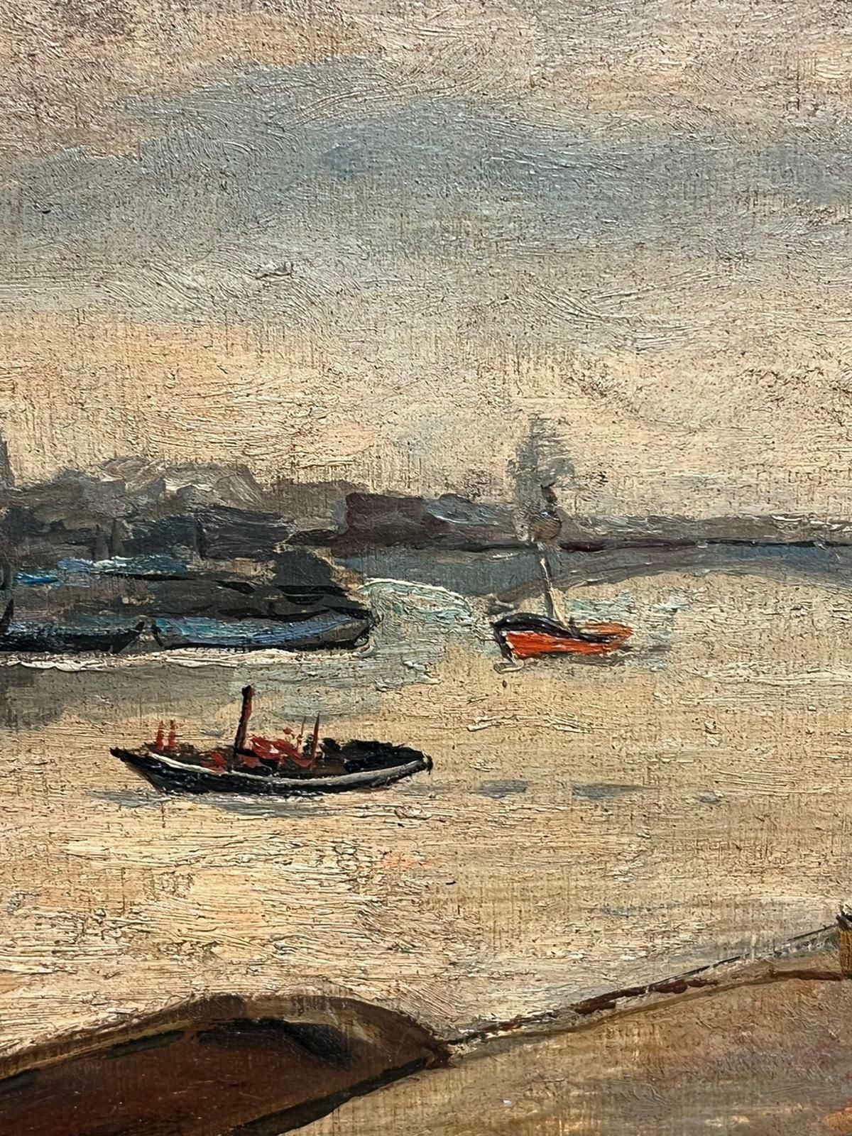 730.0 Paul Flaubertview Of Early Rouen, France 20th Century Riverfront Scene With Steamboats20th Century photo