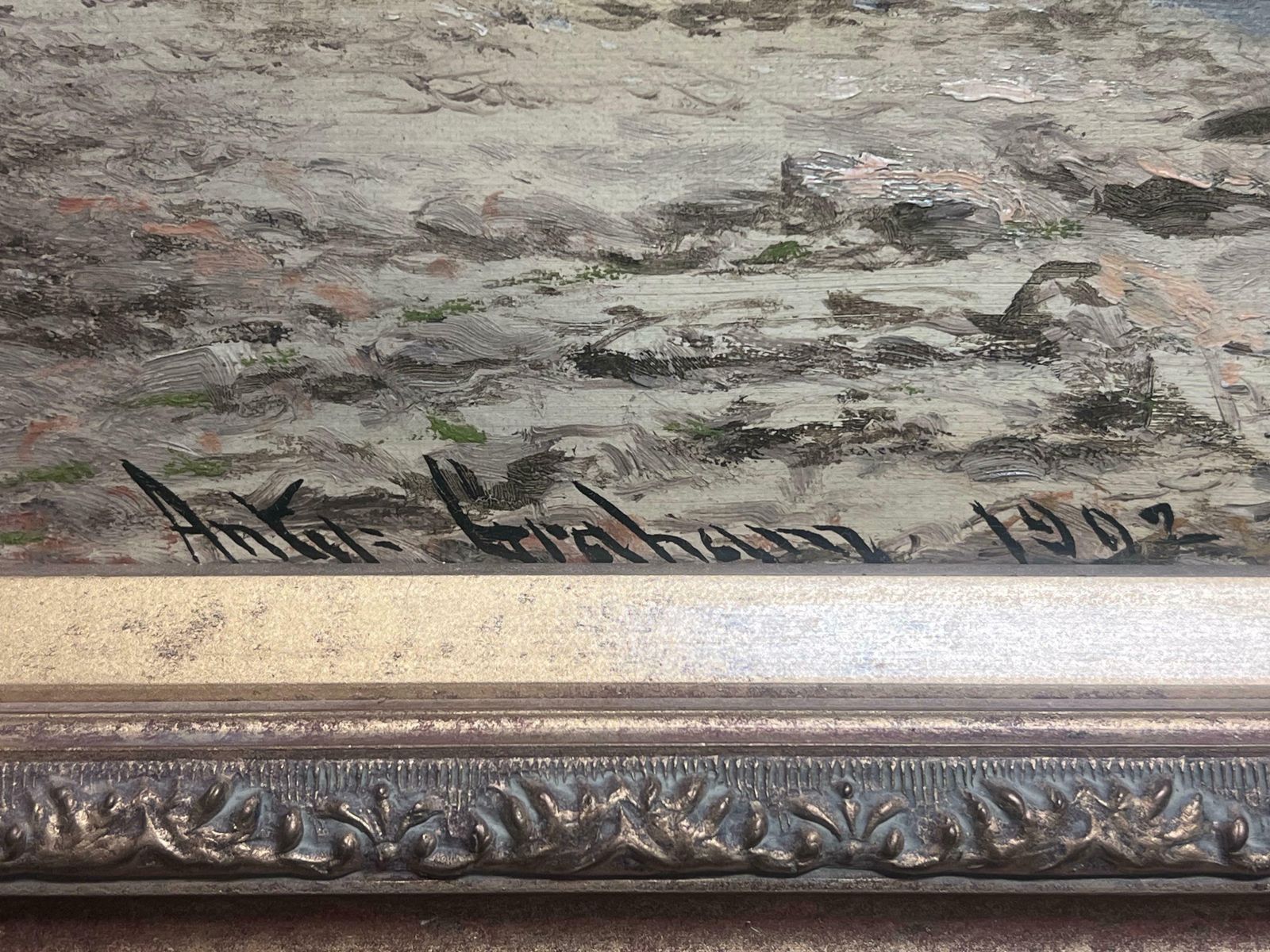 Arthur Grahamantique English Signed Oil Painting 1902 Tranquil Derwentwater Lake District19th Century photo 1529.0