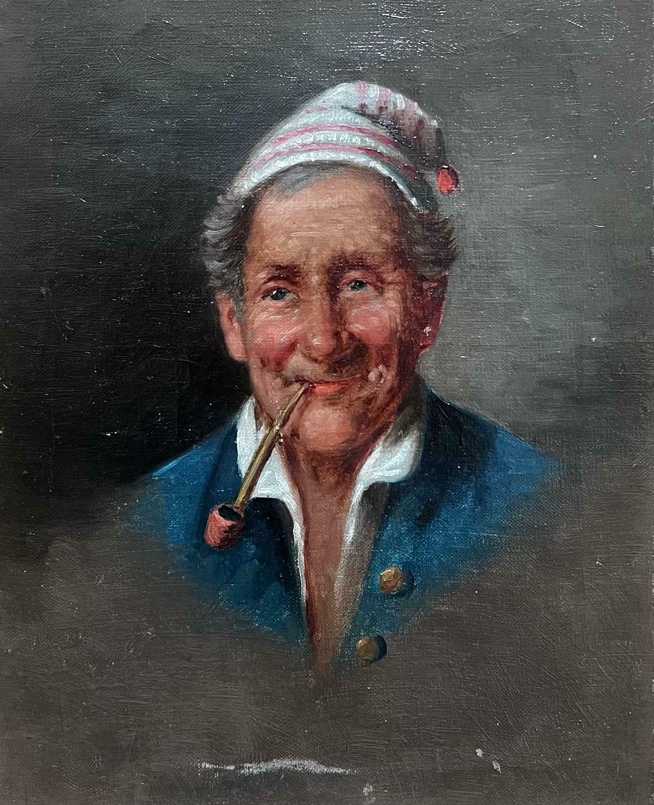 19th Century Italian Schoolantique Italian Portrait Of Old Fisherman With Pipe Characterful Chap19th Century photo furniture