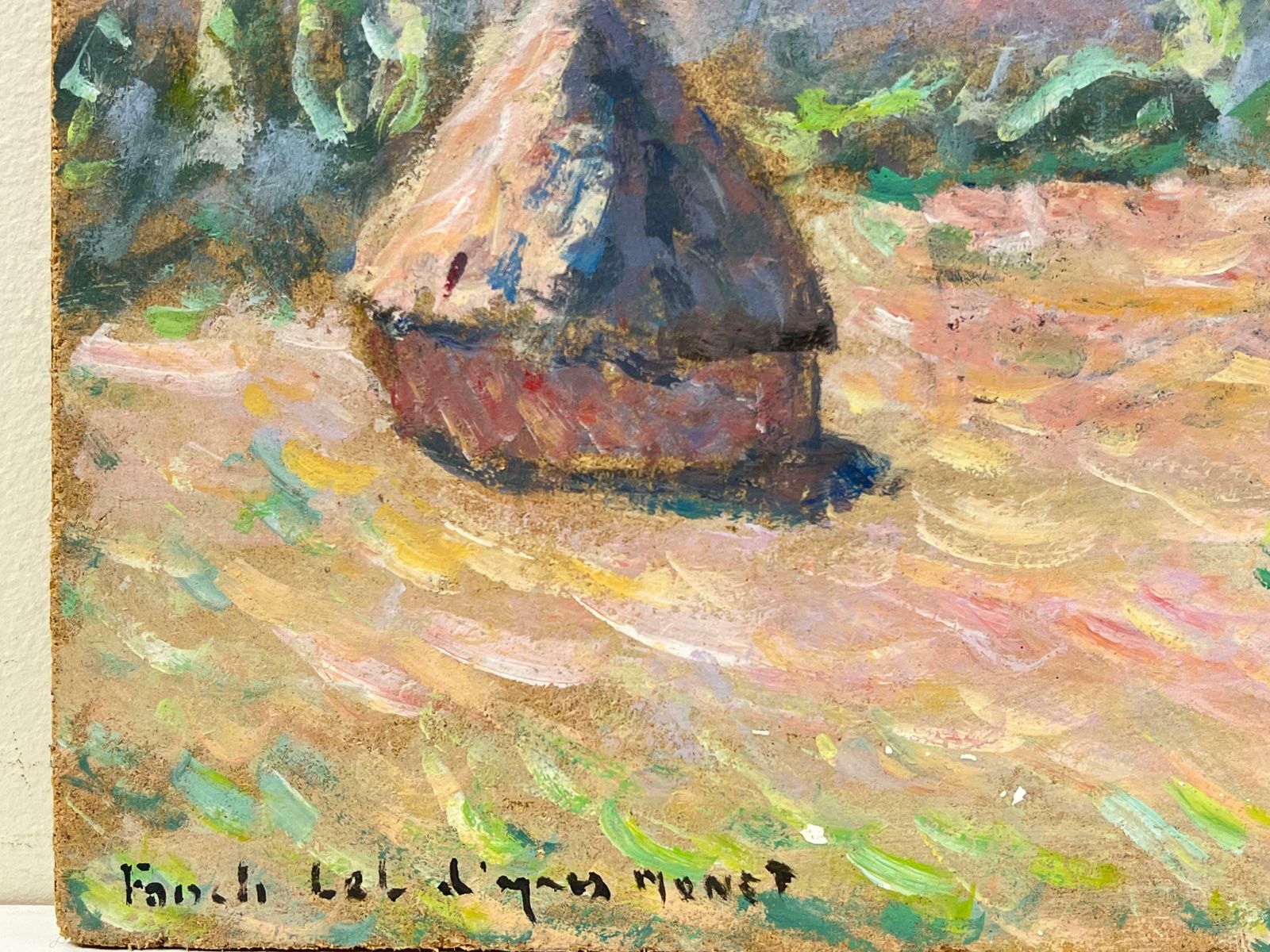Fanch Lelhaystacks In A Sunlit Filed Rural Summer Landscape Oil Painting 20th Century photo 687.0