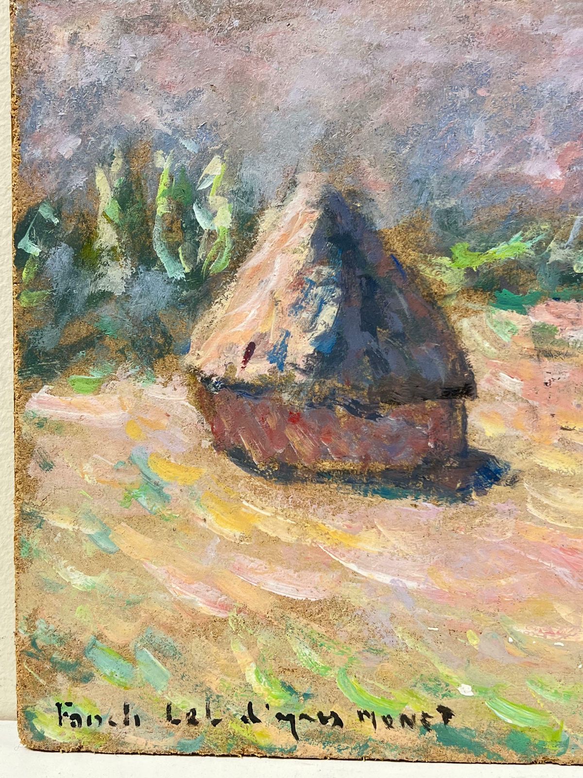 Fanch Lelhaystacks In A Sunlit Filed Rural Summer Landscape Oil Painting 20th Century photo vinterior