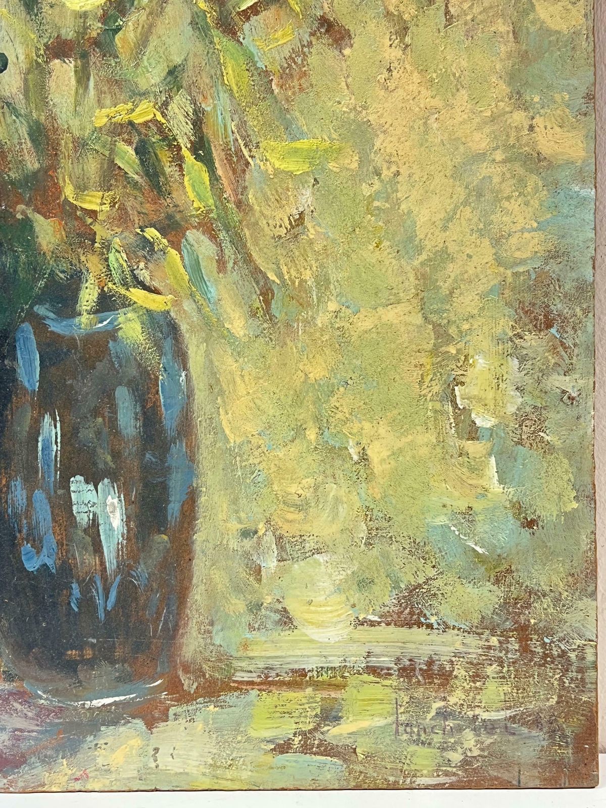 Fanch Lelimpressionist Floral Still Life Vibrant Bouquet In A Dark Vase Oil Painting20th Century photo vinterior