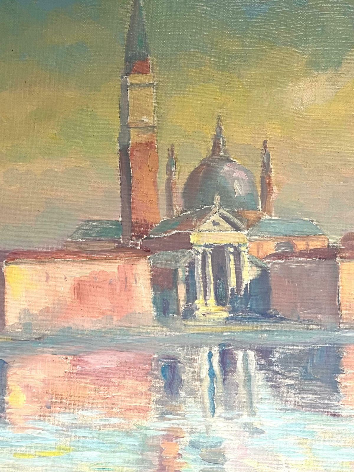 Georges Bordonovevenetian Reflections At Dusk Oil Painting Of San Giorgio Maggiore Painting 1989 photo 2200.0