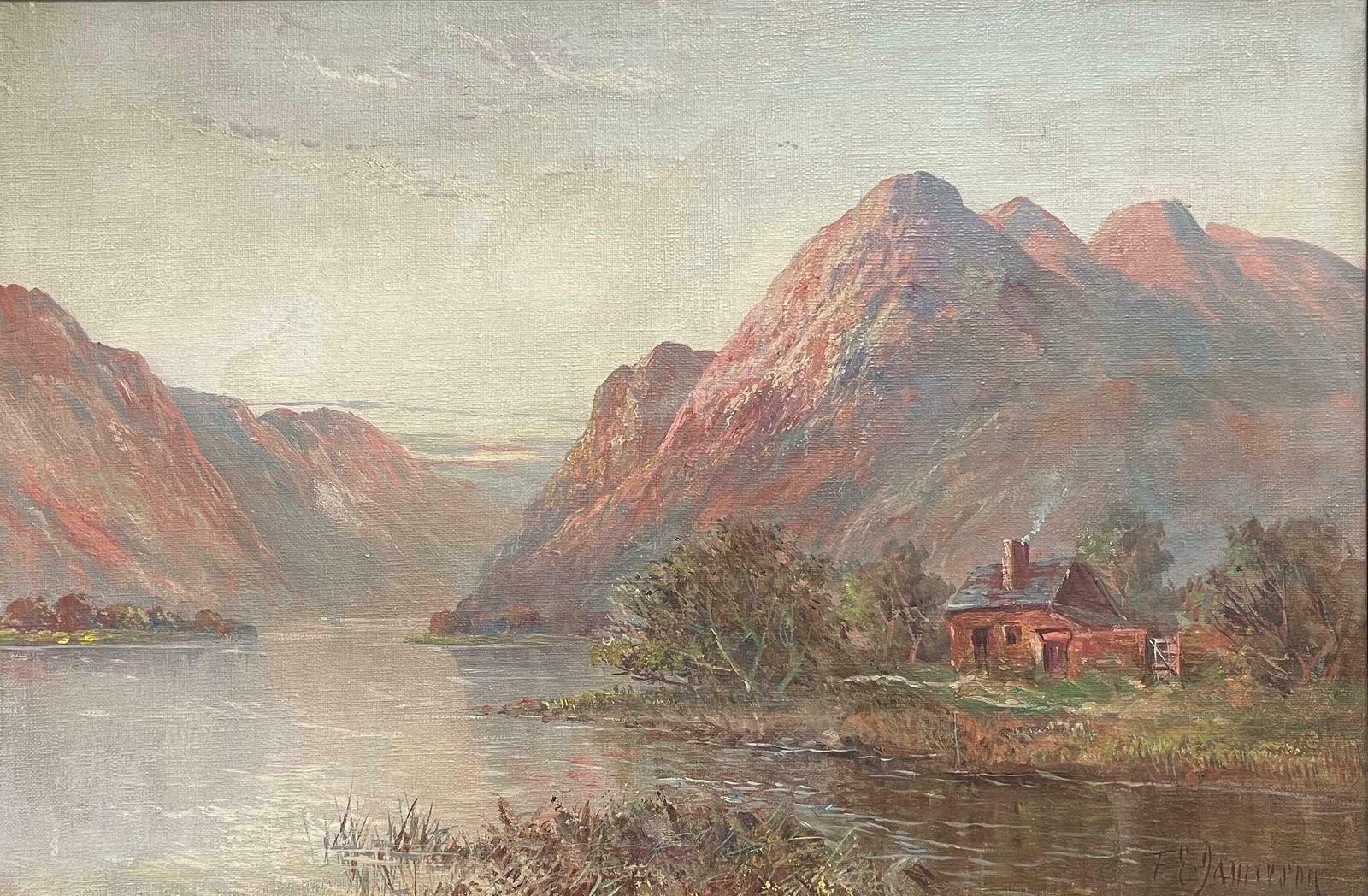 F. E. Jamiesonantique Scottish Highland Quiet Lakeside Cottage In The Shadow Of Lochgoilhead 1920's