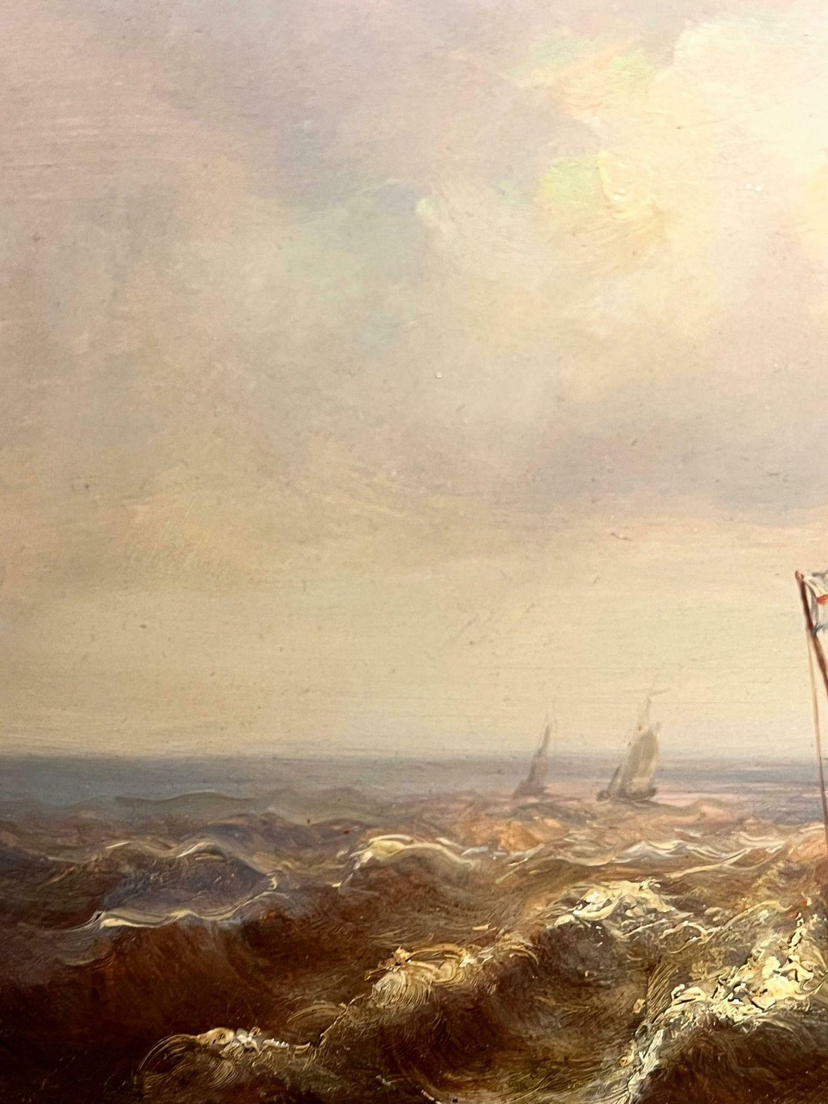 photo for sale Jean Laurent  Dutch Fishing Boats In A Swell Seascape With Sailing Ships In Rough Waters19th Century