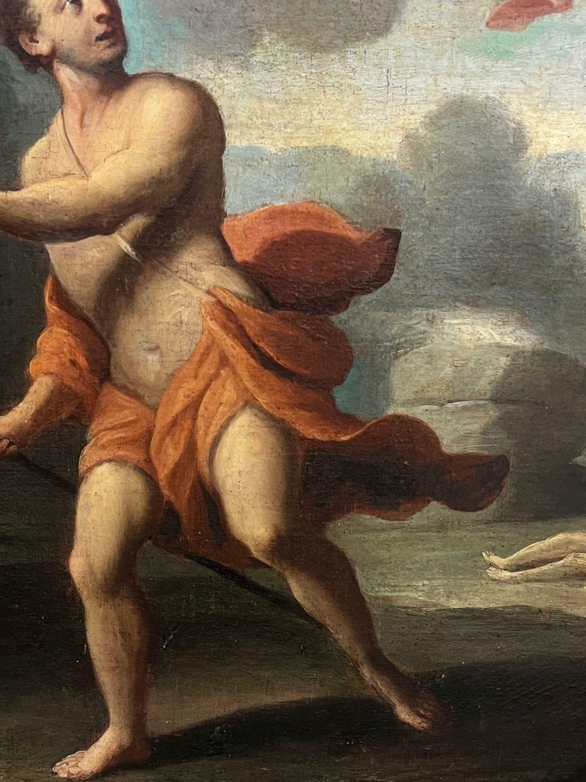 French Schoolfrench 17th Century Baroque Period Old Master Oil Painting Archery Figure 17th Century photo vintage