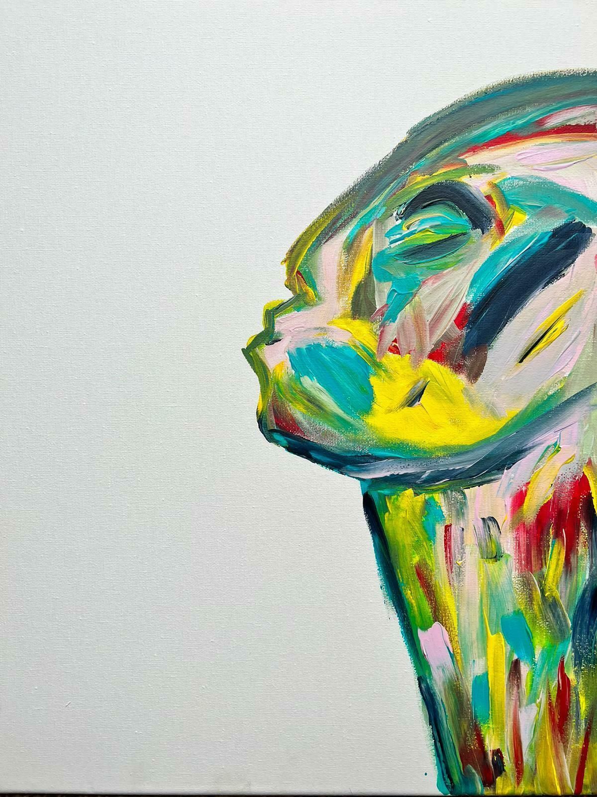 Bolly Frostcontemporary British Abstract Portrait Painting Figure Reaching For A Kiss photo furniture