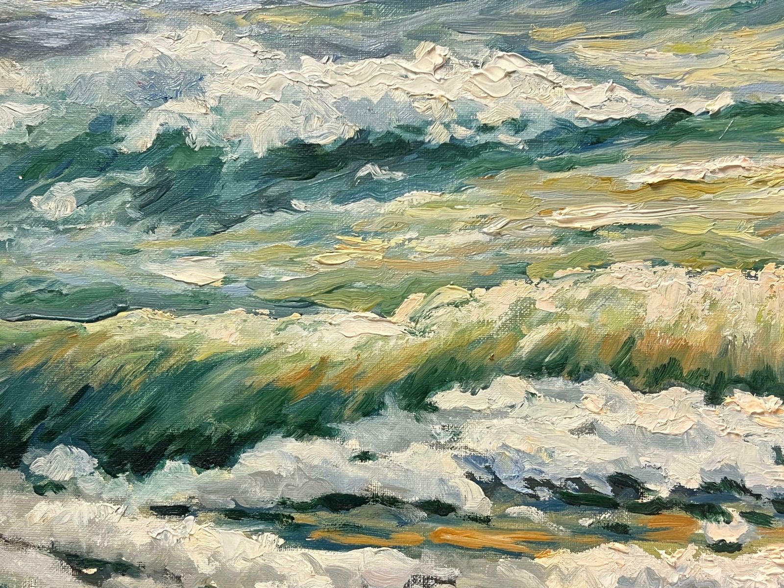 Georges Bordonovefrench Post Impressionist 20th Century Oil Painting Heaving Waves Crashing Seas photo vinterior