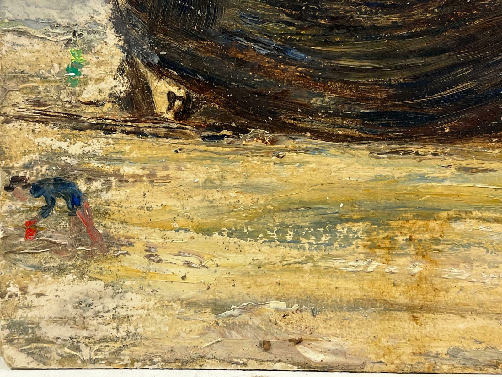 Simone Forge1930's French Impressionist Low Tide With Fishing Boats And Figures On The Shore19th Century photo 723.0