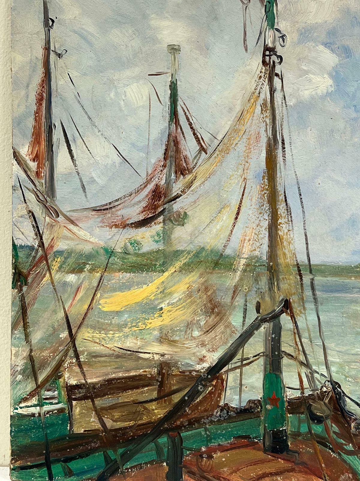 Simone Forge1930's French Impressionist Harbor Scene With Boats And Billowing Sails19th Century photo 733.0