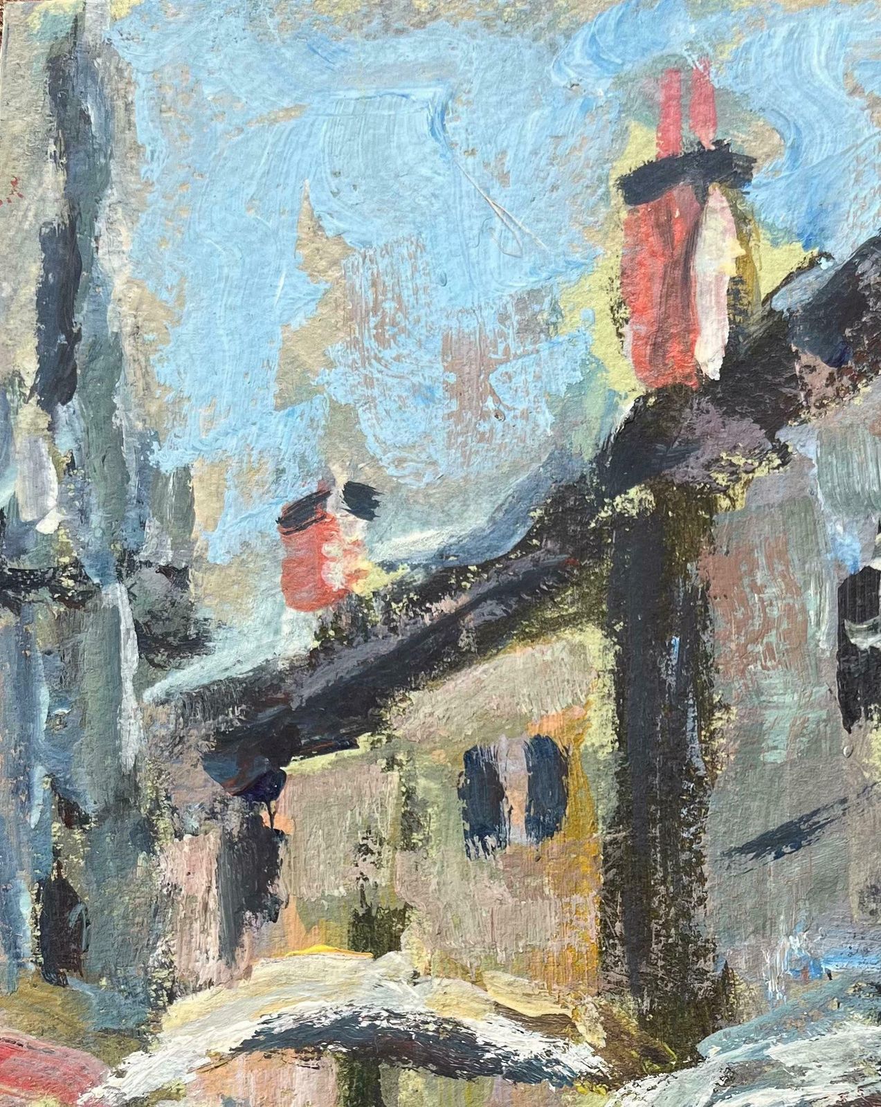 Fanch Lelfrench Impressionist Oil Painting Of Le Marché" Market Scene2003 photo vinterior
