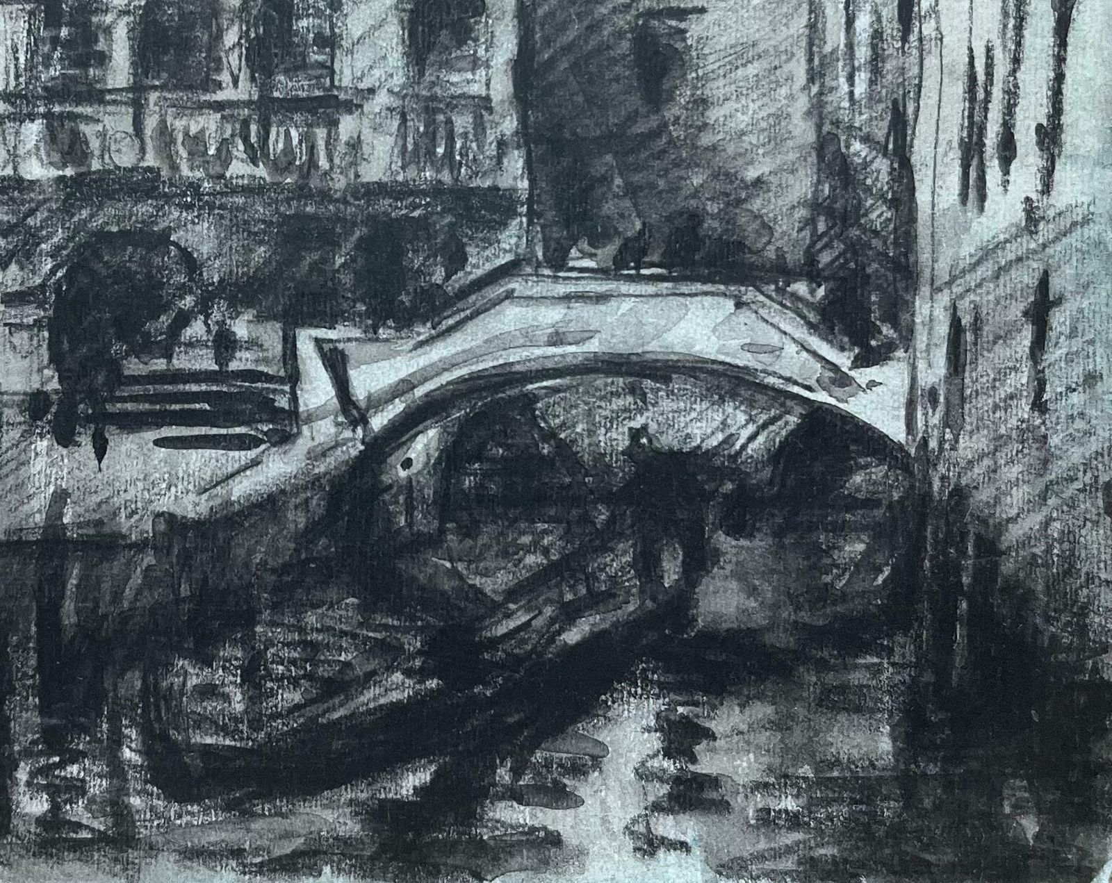 Maurice Mazeiliefrench Impressionist Watercolor Of Venetian Canal Scene Ponte De Le Bande20th Century photo 234.0