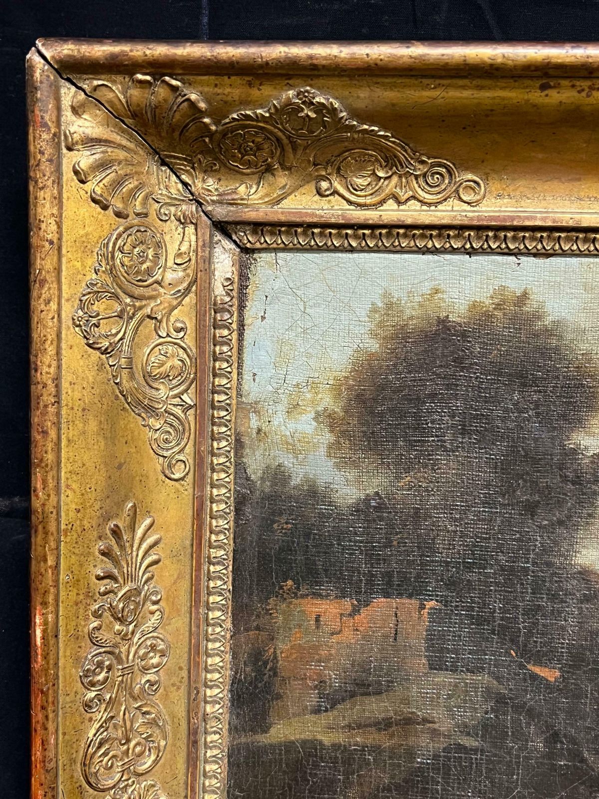 Large 17th Century Dutch Old Master Oil Painting Figures Animals Landscape17th Century photo vinterior