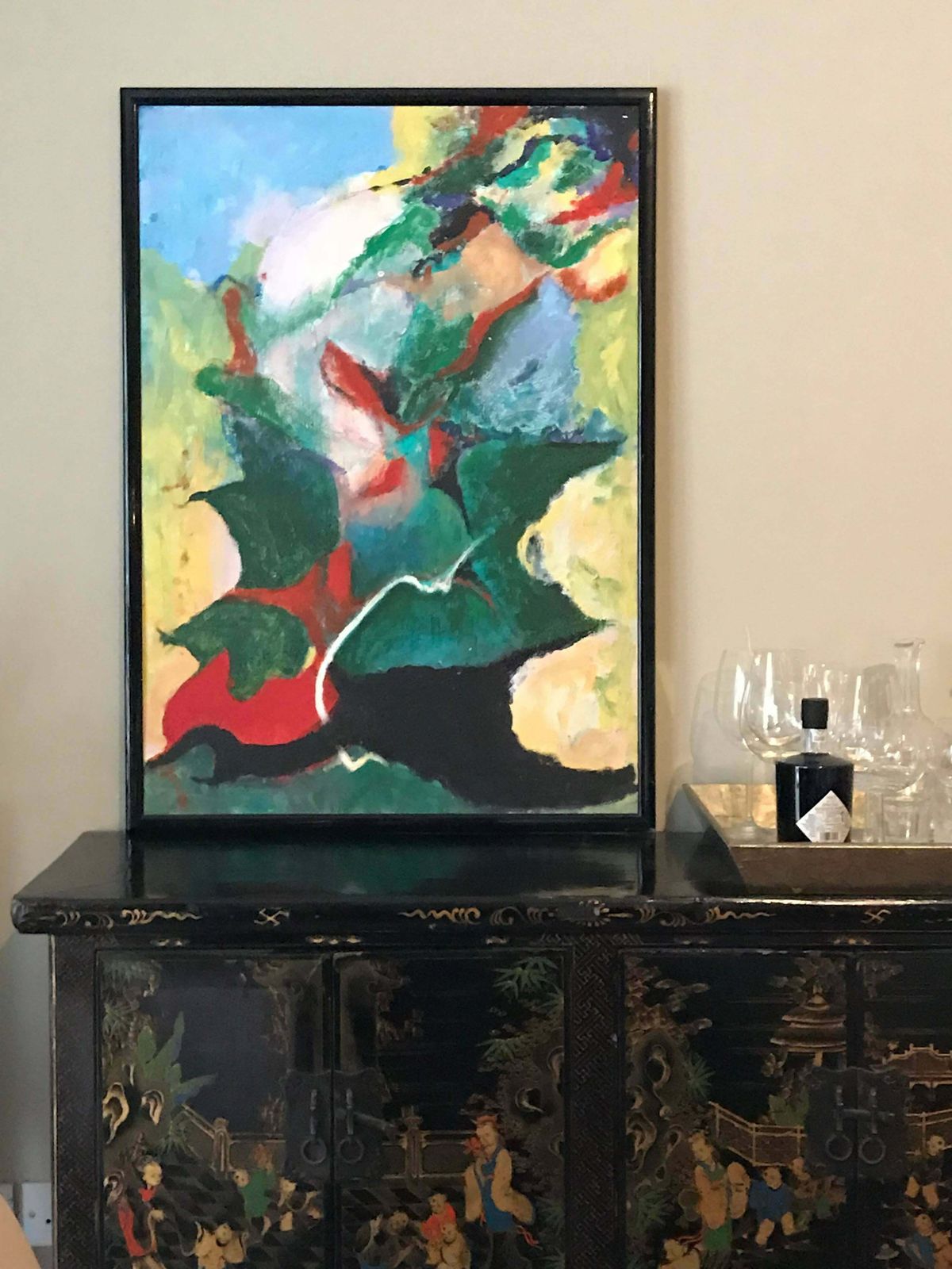 Armand Rottenberglarge French Expressionist Abstract Oil Paintingc.1980’s photo furniture