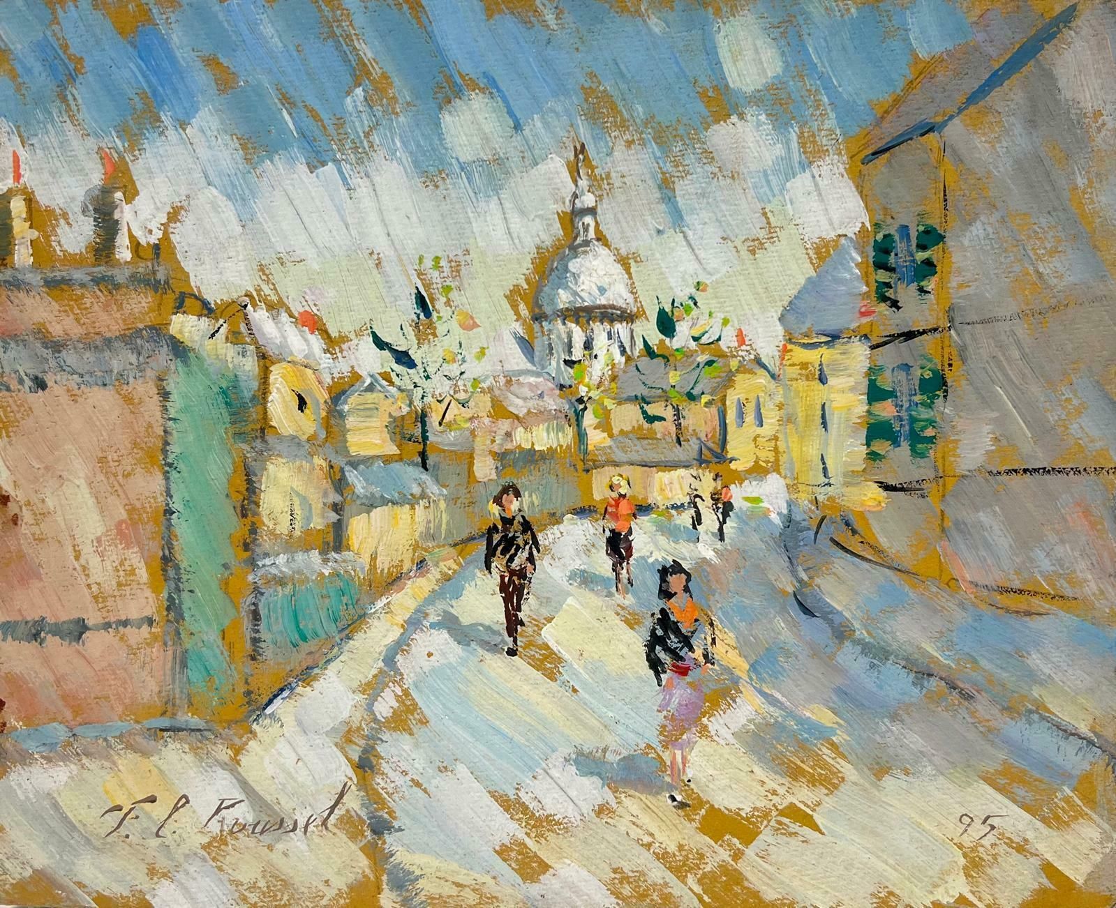 Fanch Lelbright And Lively Cityscape With St. Paul's Cathedral London Oil Painting20th Century