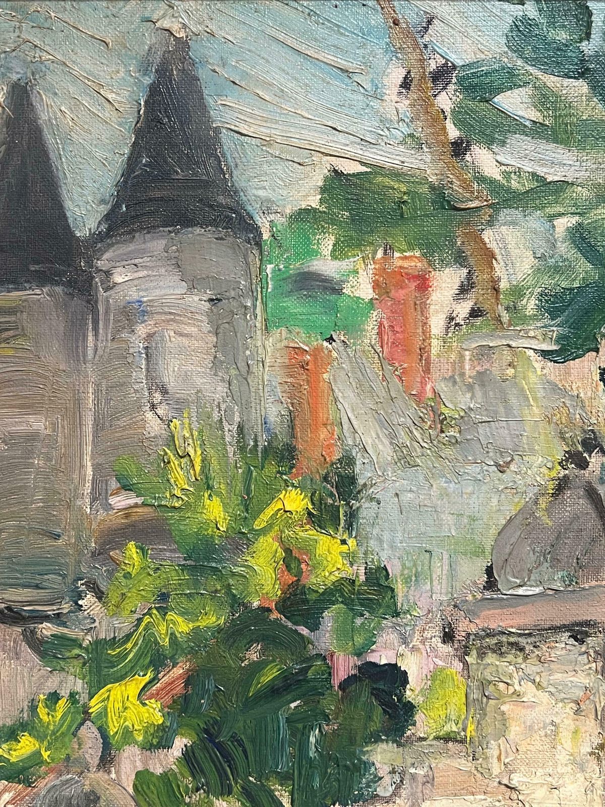Regine Davidchateau Garden Path Through Stone Archway Vintage French Impressionist Oil1940's photo Art