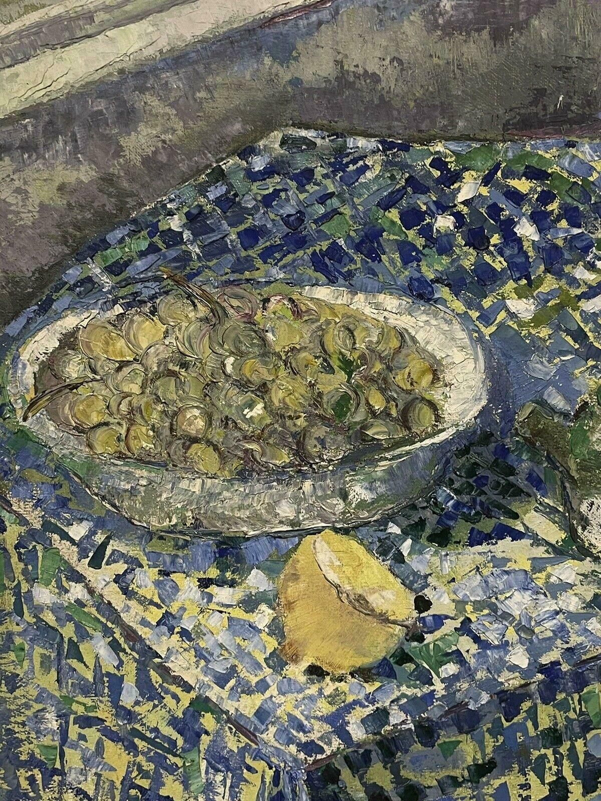 Unknownmid 20th Century French Post Impressionist Oil Kitchen Table Interior Still Lifec. 1950's photo for sale