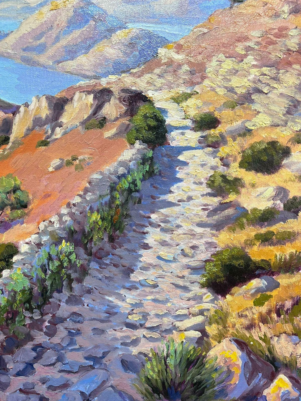 Georges Bordonovelarge French Contemporary Oil Painting Islands In The Sea Off Coastline1997 photo vintage