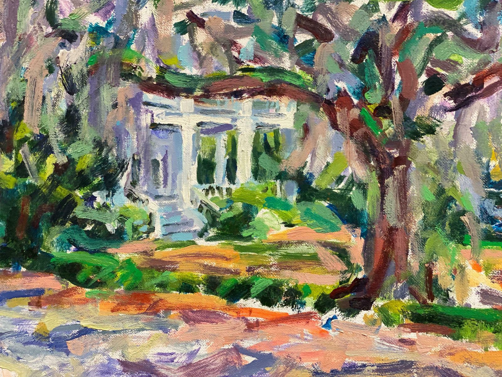 Douglas Stuart Allenlarge French Impressionist Oil Chateau Parkland Gardens20th Century photo Art