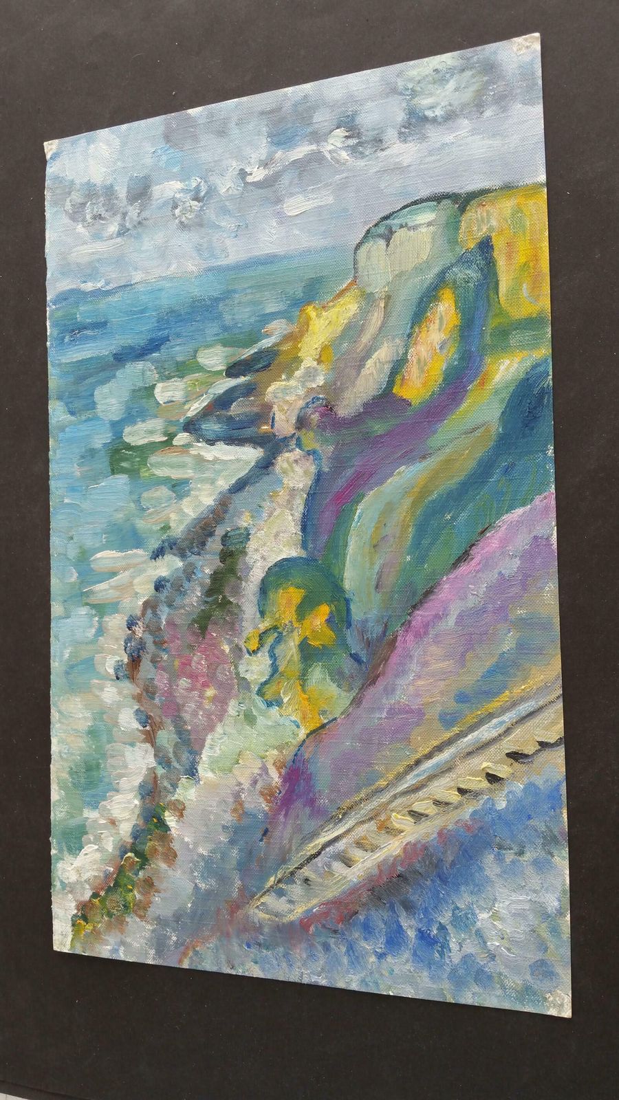 Unknown20th Century French Oil Painting Rocky Coastlinelate 20th Century photo for sale