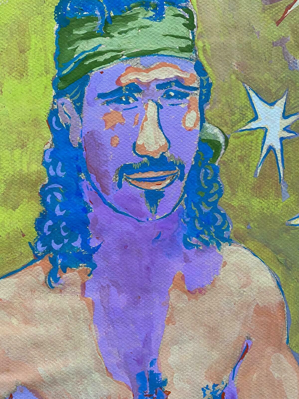 Jean Marc20th Century French Modernist Painting   Half Length Portrait Male Nudec. 1980's photo 611.0