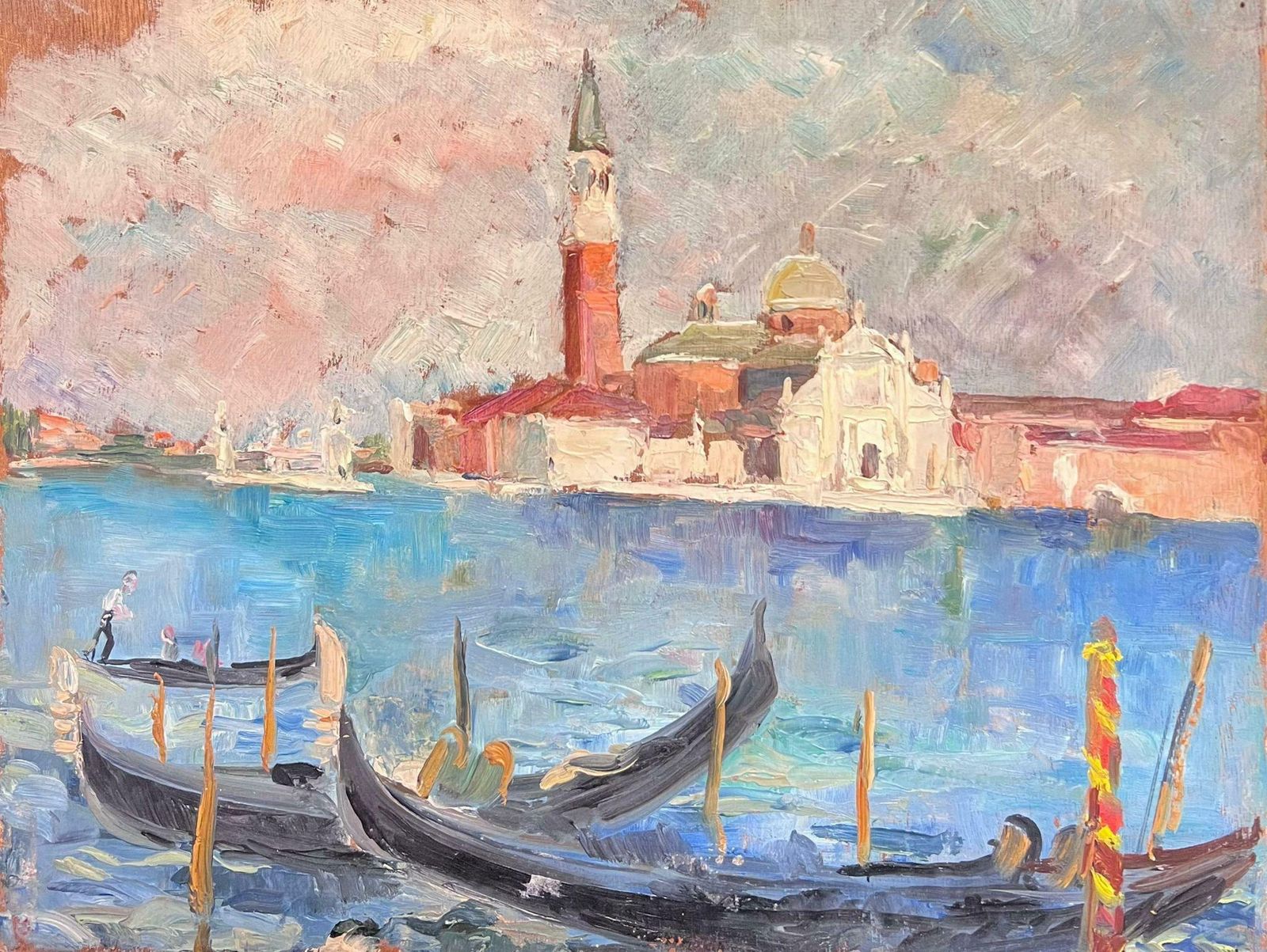 Regine Davidthe Grand Canal Venice Mid 20th Century 1950's French Post Impressionist Oil 1950's