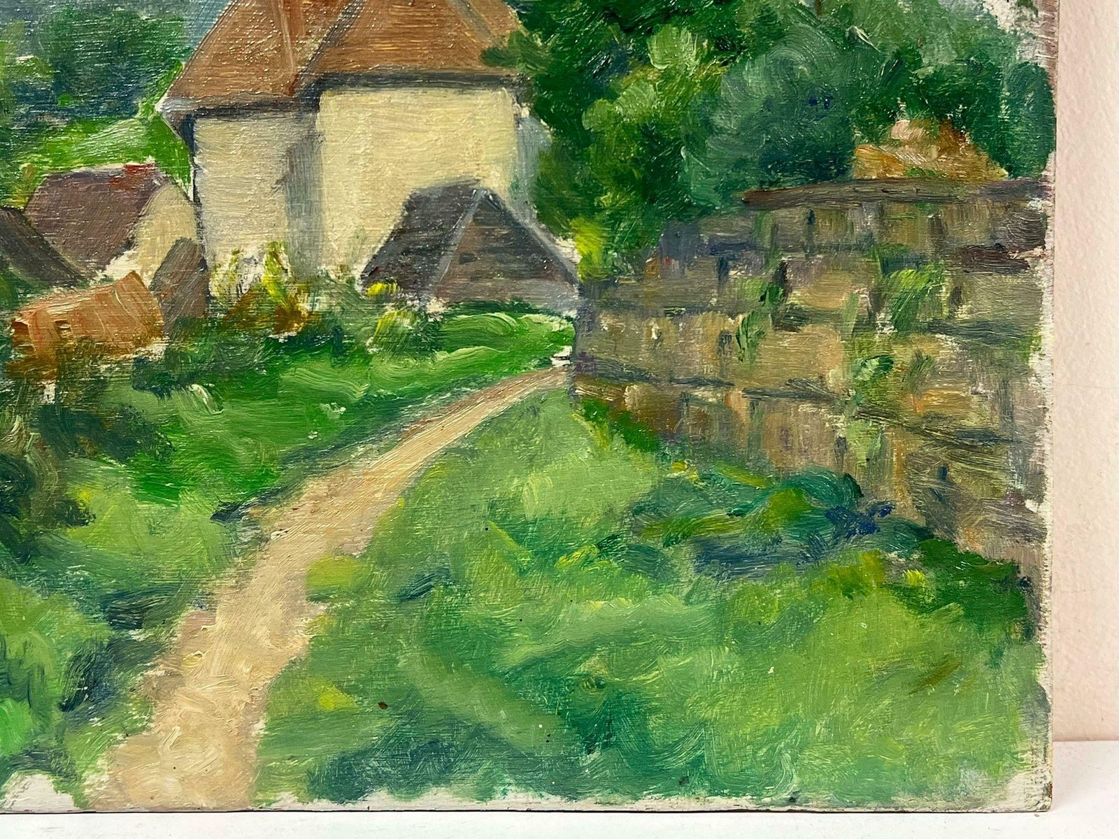 Regine Davidquaint Village With Church Spire Verdant Hills Peaceful Countryside Setting1950's photo for sale