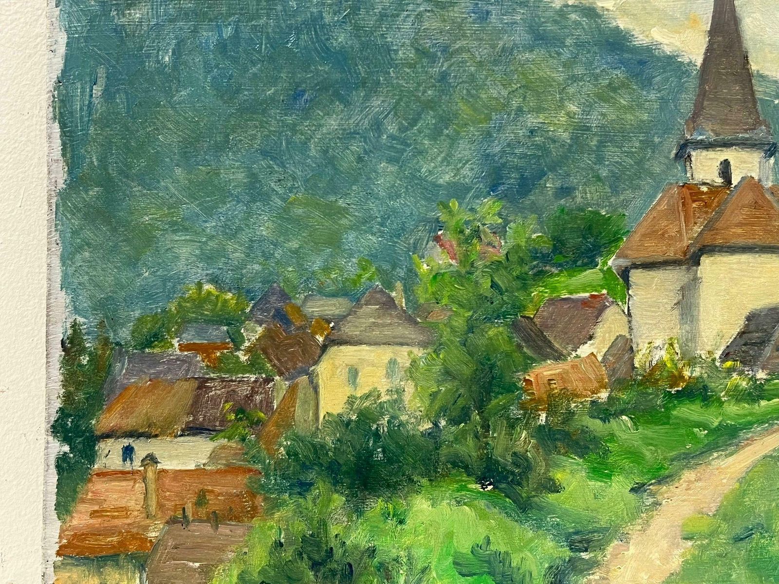 Regine Davidquaint Village With Church Spire Verdant Hills Peaceful Countryside Setting1950's photo Art