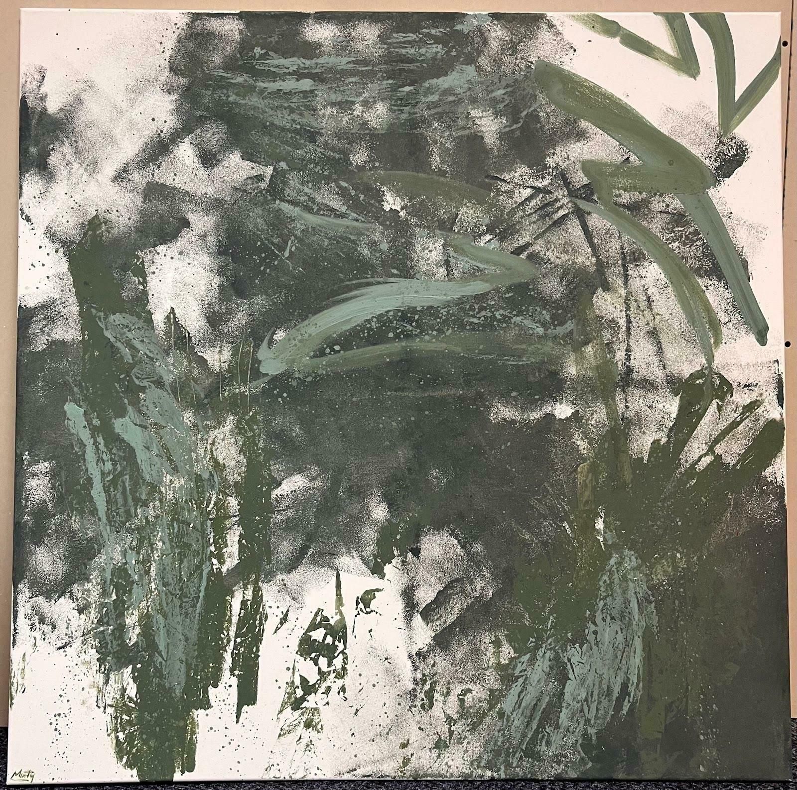 Minty Ramseyacrylic British Abstract Painting With Green Tones2024 photo Art