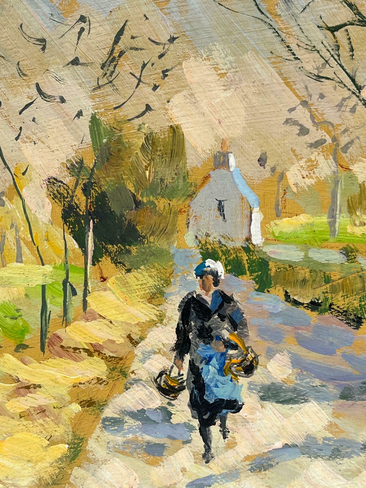 Fanch Lelfigure Strolling In The Sunlit Cottage Rural Path Normandy France20th Century photo furniture