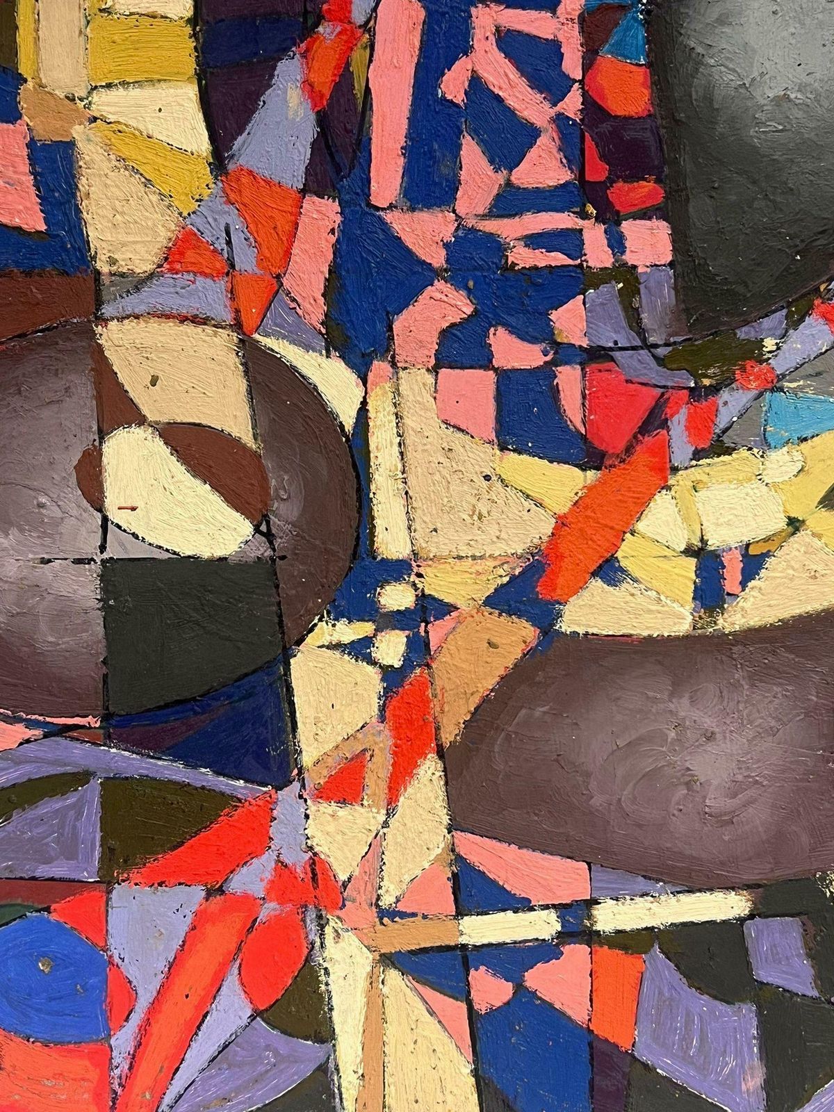 Jean Besnardlarge 20th Century French Abstract Cubist Composition Signed Oil Painting photo Art