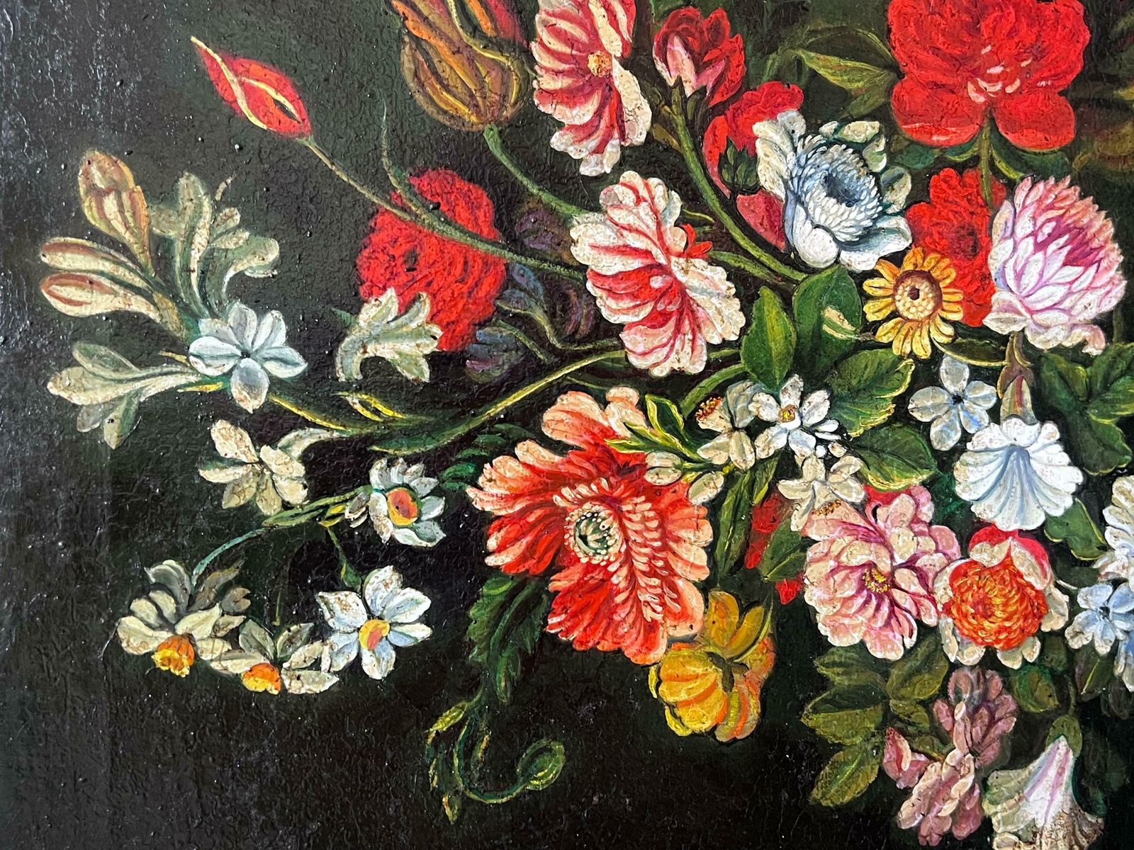 Miguel Canals Studiolarge Ornate Classical Flowers In Vase Still Life Oil Painting photo for sale