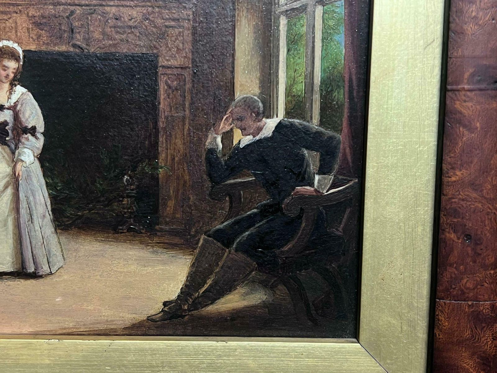 William Maw Egleyhistorical Musical Home Interior Three Figures Wood Paneled Interior With Piano photo Art