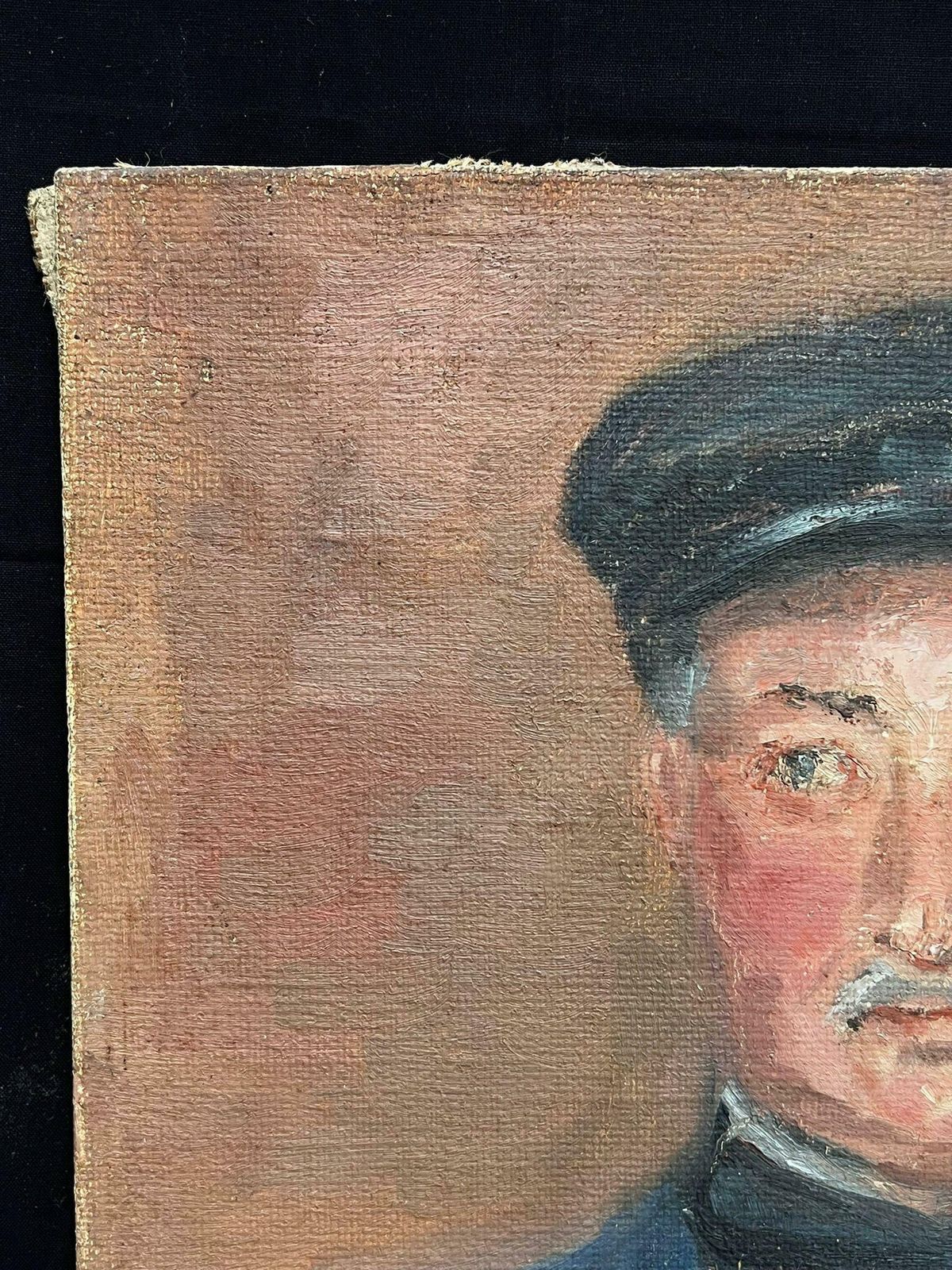 Regine Davidportrait Of A Man With Pipe Mid 20th Century's French Post Impressionist Oil 1950's photo Art