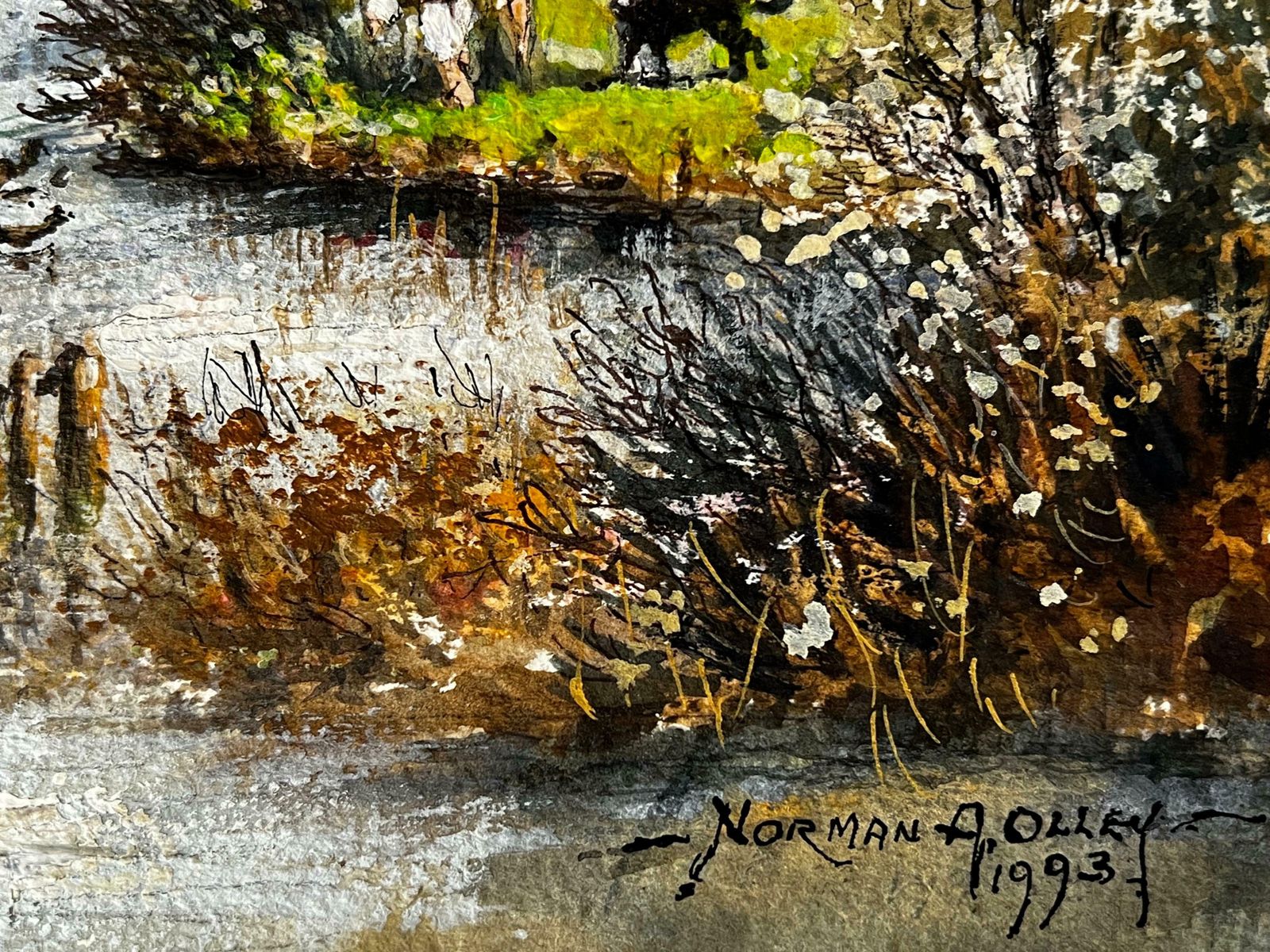 Norman A Olleythe Huntsman Feeding The Ducks In A Peaceful Kentish Town Landscape photo vinterior