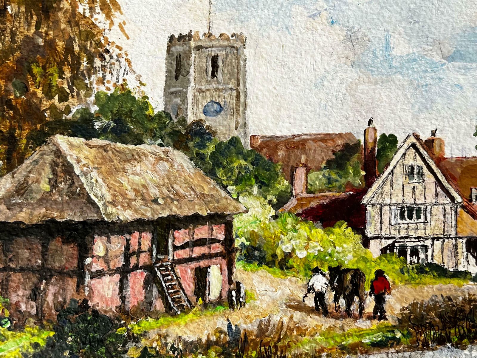 Norman A Olleythe Huntsman Feeding The Ducks In A Peaceful Kentish Town Landscape photo buy