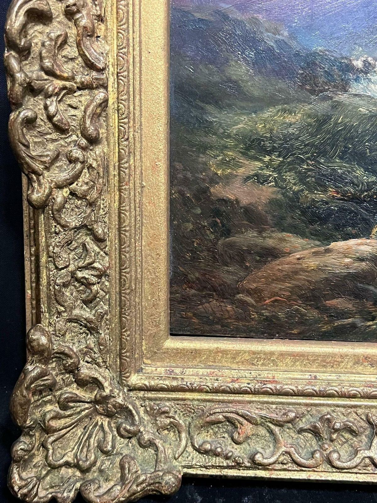 Thomas Morris Ashvictorian Oil Painting Welsh Mountain Landscape With Stream & Figure Fishing photo Art