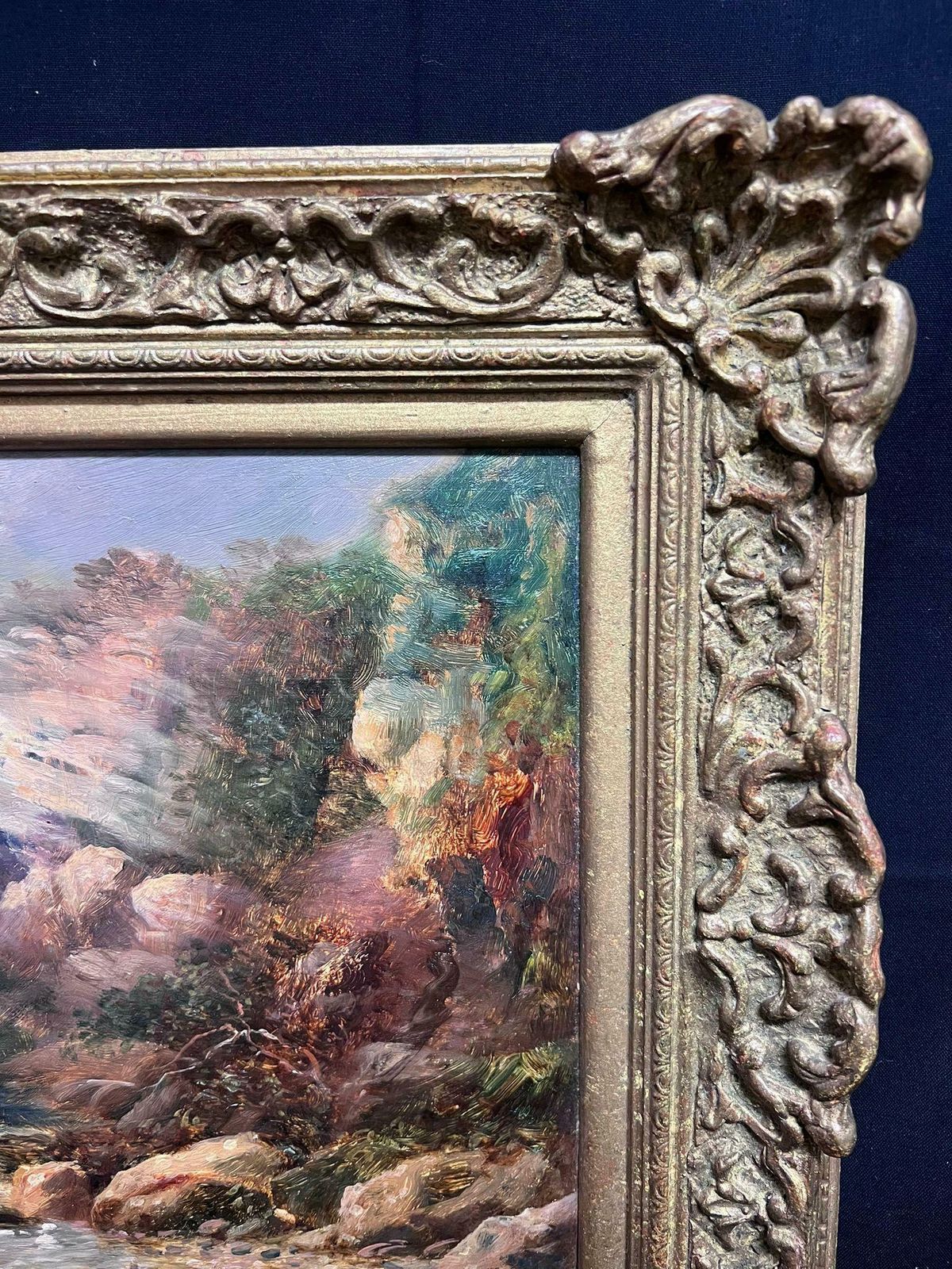 photo furniture Thomas Morris Ashvictorian Oil Painting Welsh Mountain Landscape With Stream & Figure Fishing