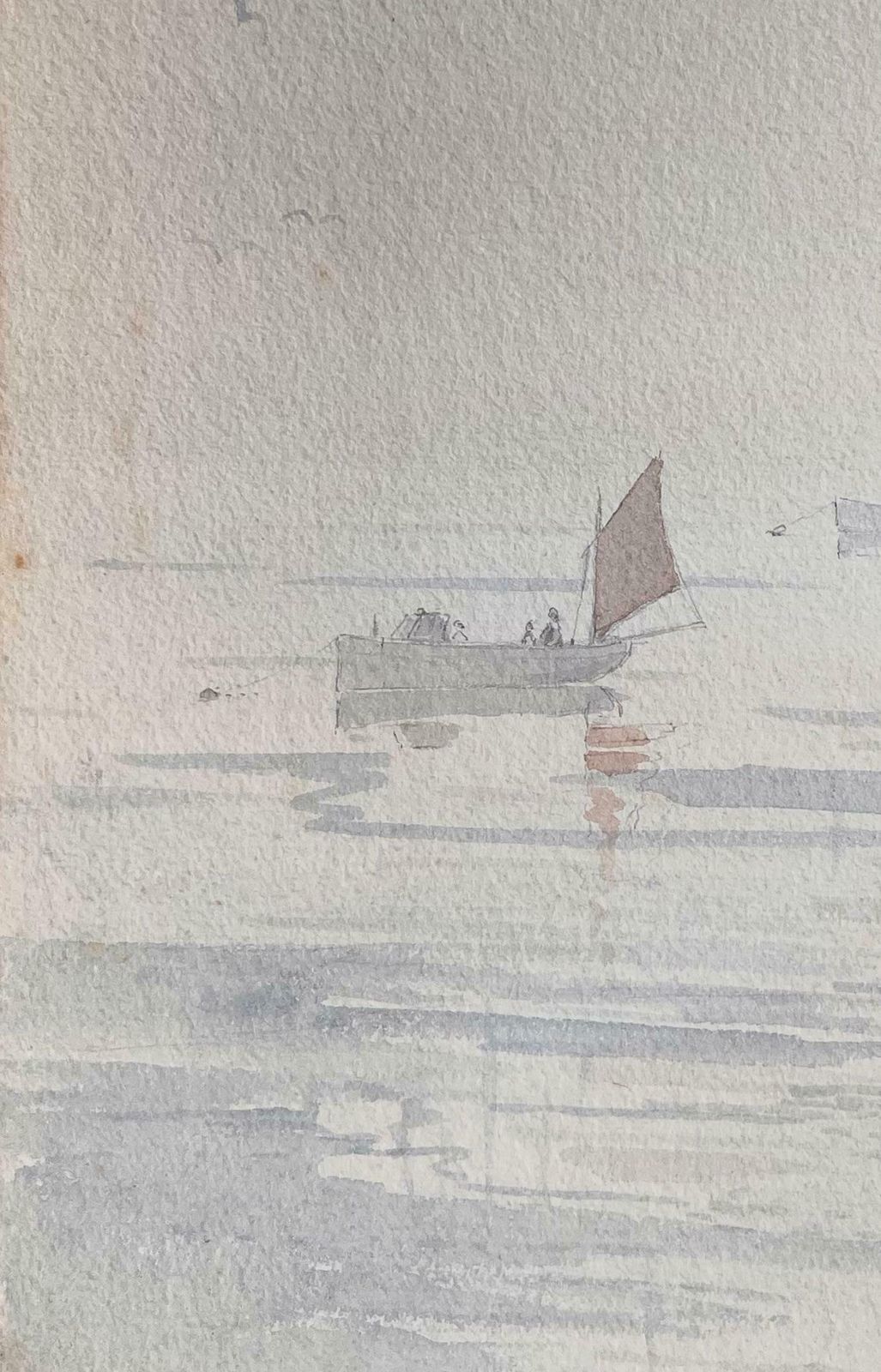 Ian G. Walkerfinely Detailed British Watercolor Topographical Of Boats On A Calm Sea20th Century photo Art