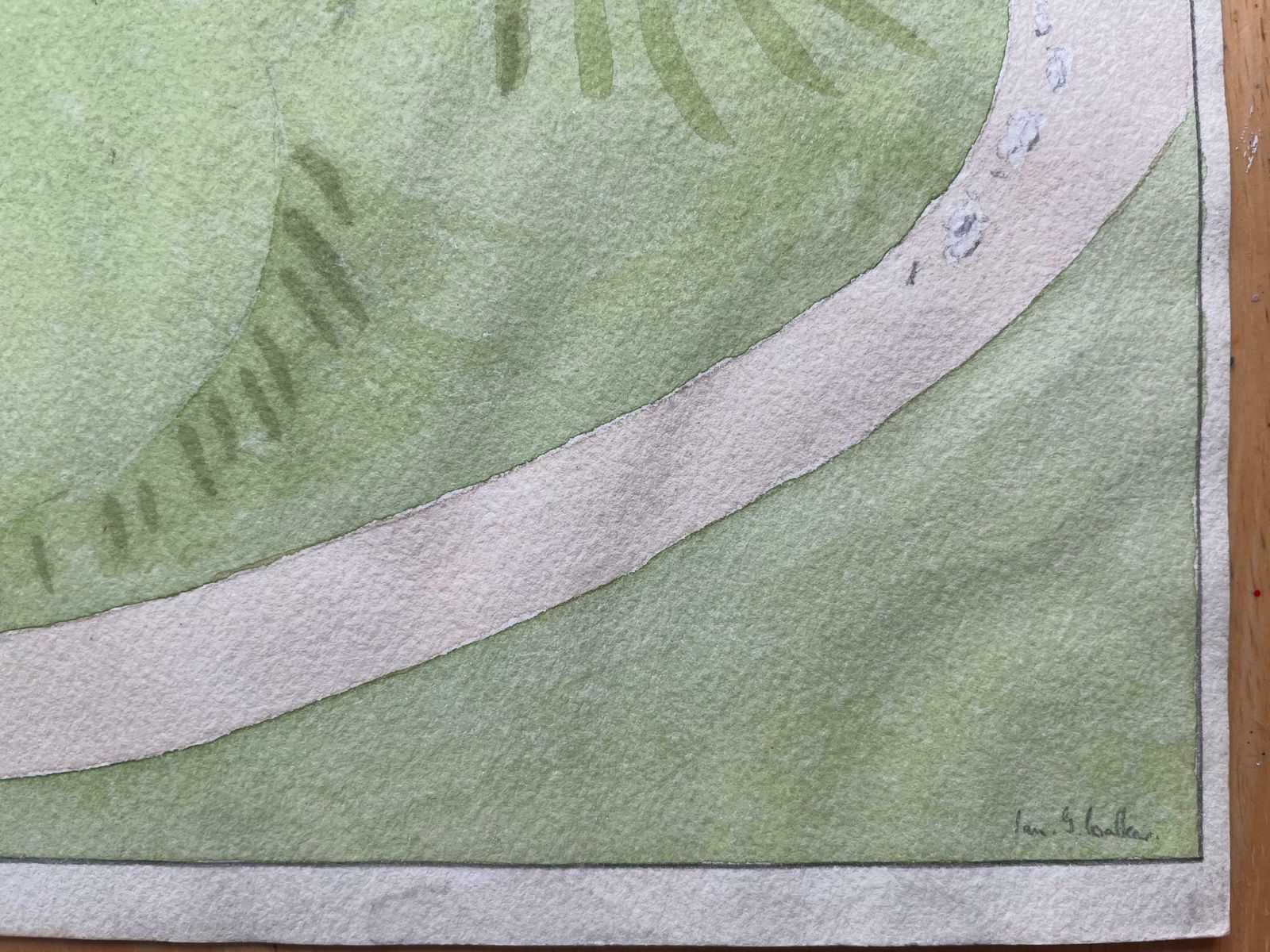 Ian G. Walkerfinely Detailed British Watercolor Topographical Of A Sheep Farm On Mount Kenya20th Century photo vinterior