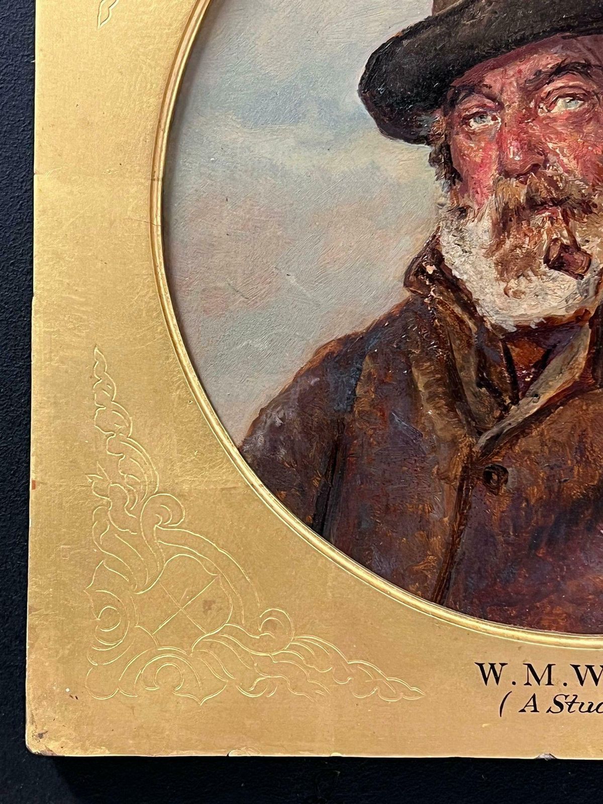 W.M.Wyllievictorian Oil Portrait Grey Bearded Fisherman Smoking Pipe English Oil Painting photo vinterior