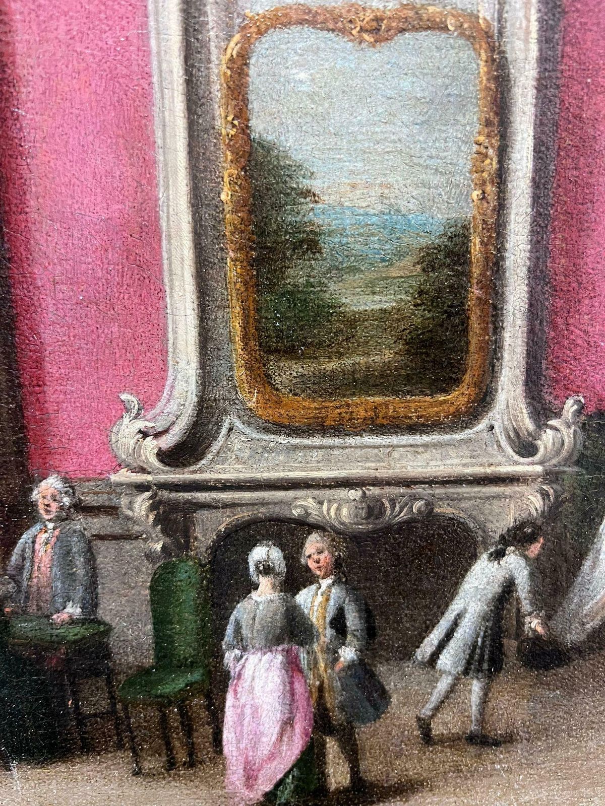 18th Century Venetian Schoolfine 18th Century Italian Oil Painting Elegant Figures Rococo Interior Setting photo 2291.0